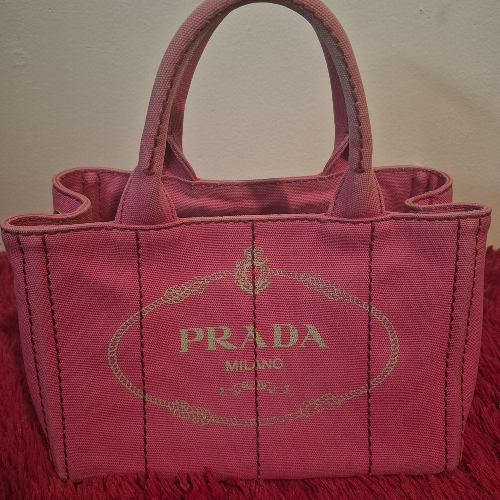 Prada Pink Canvas Tote Bag